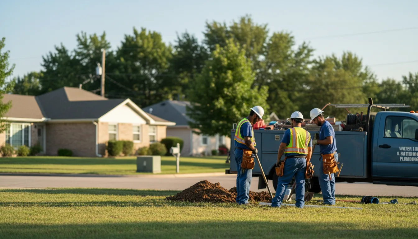 Residential water line and bathroom plumbing service in Valley View, PA
